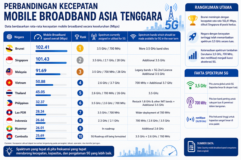 Perbandingan mobile broadband di Asia Tenggara