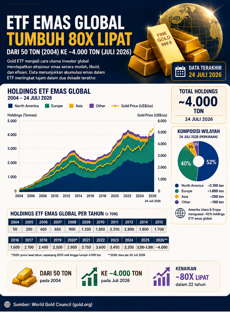 ETF Emas Global Tumbuh 80 Kali Lipat
