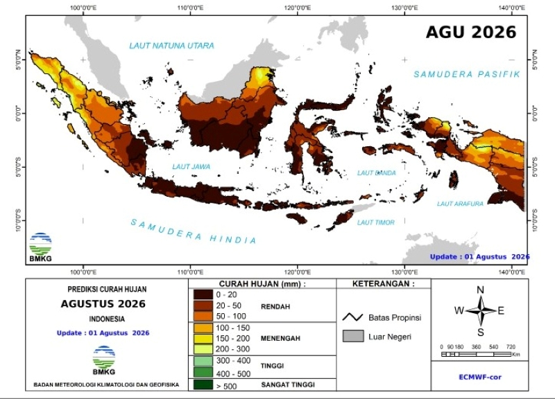 Curah Hujan Agustus 2026