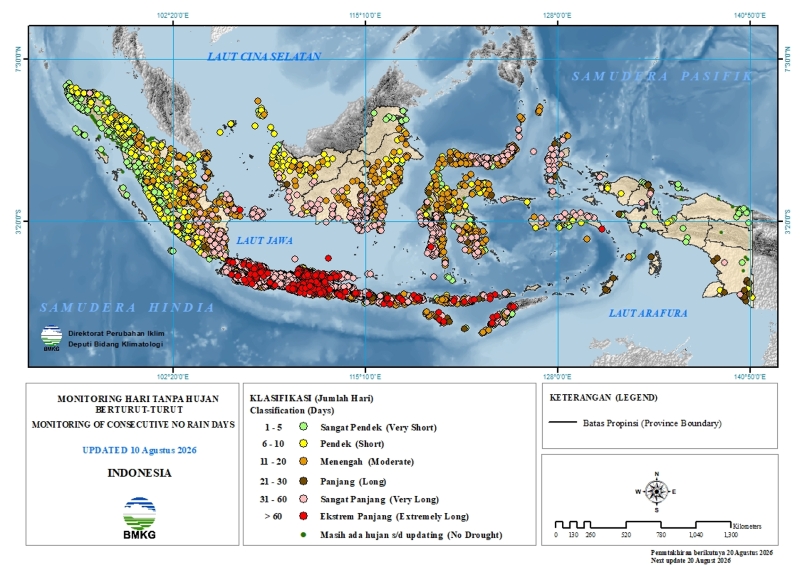 Perkembangan Hari Tanpa Hujan Indonesia