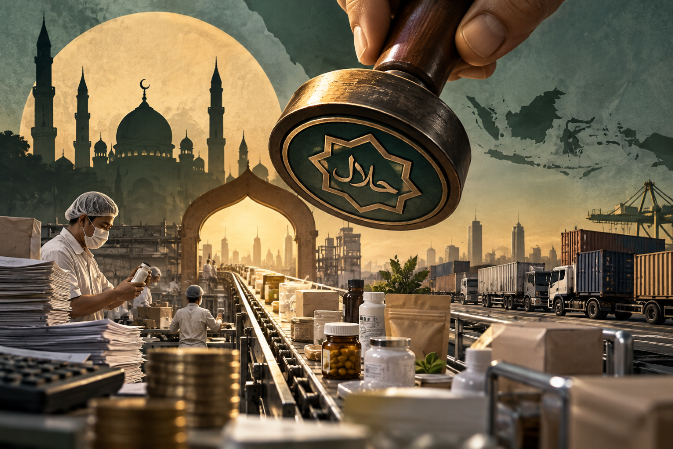 Ilustrasi tulisan sertifikat halal
