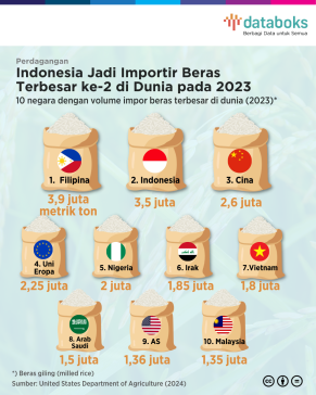 Indonesia Jadi Importir Beras Terbesar ke-2 di Dunia pada 2023