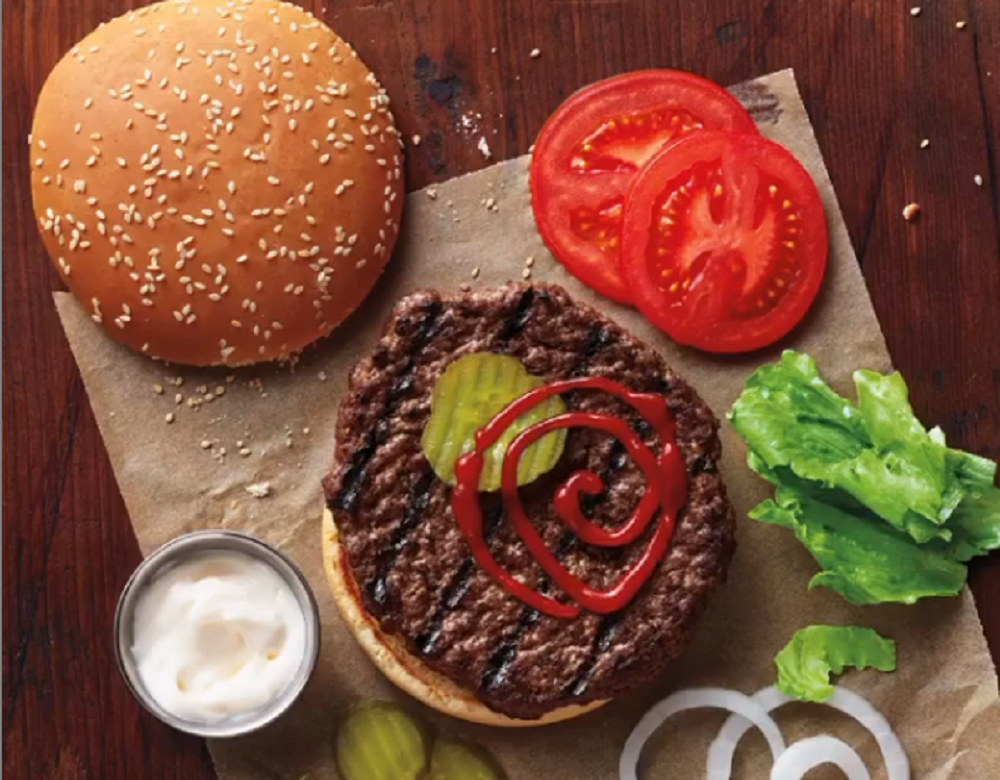 Ilustrasi Whooper Burger milik perusahaan Burger King. 