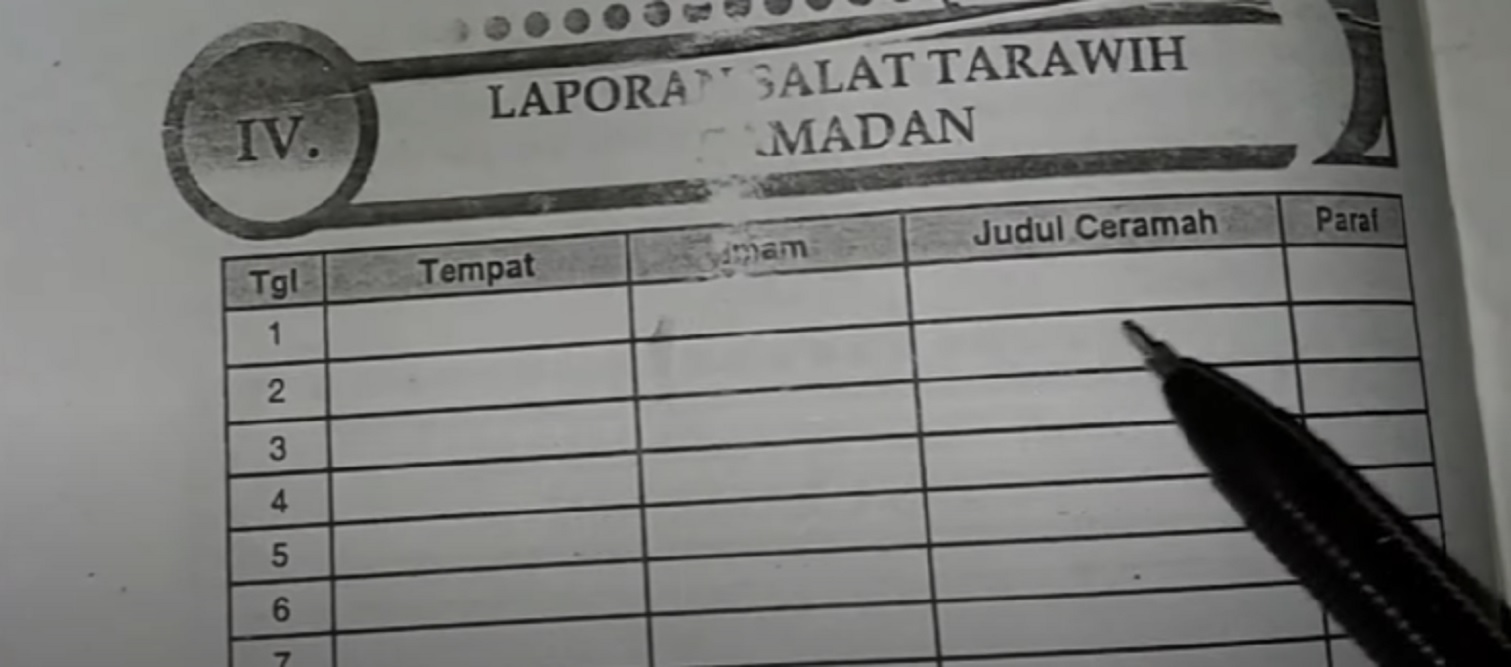 Ilustrasi Cara Mengisi Buku Ramadhan