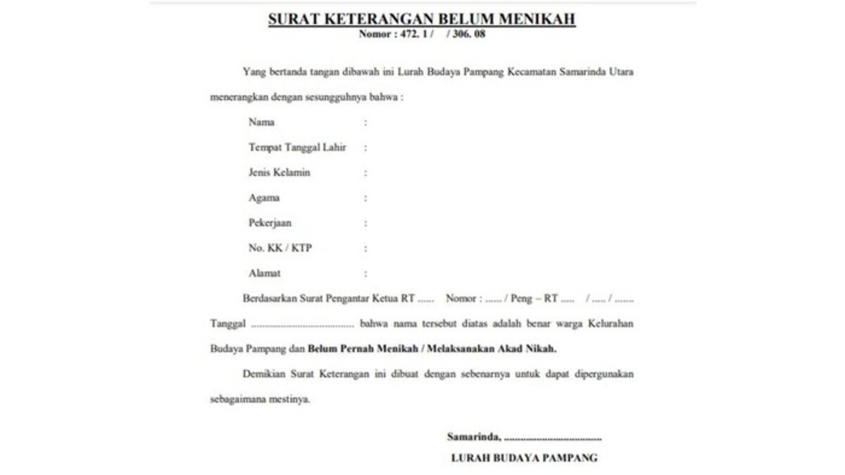 Contoh Surat Keterangan Belum Menikah Dan Cara Membuatnya Halaman 2 Varia Id