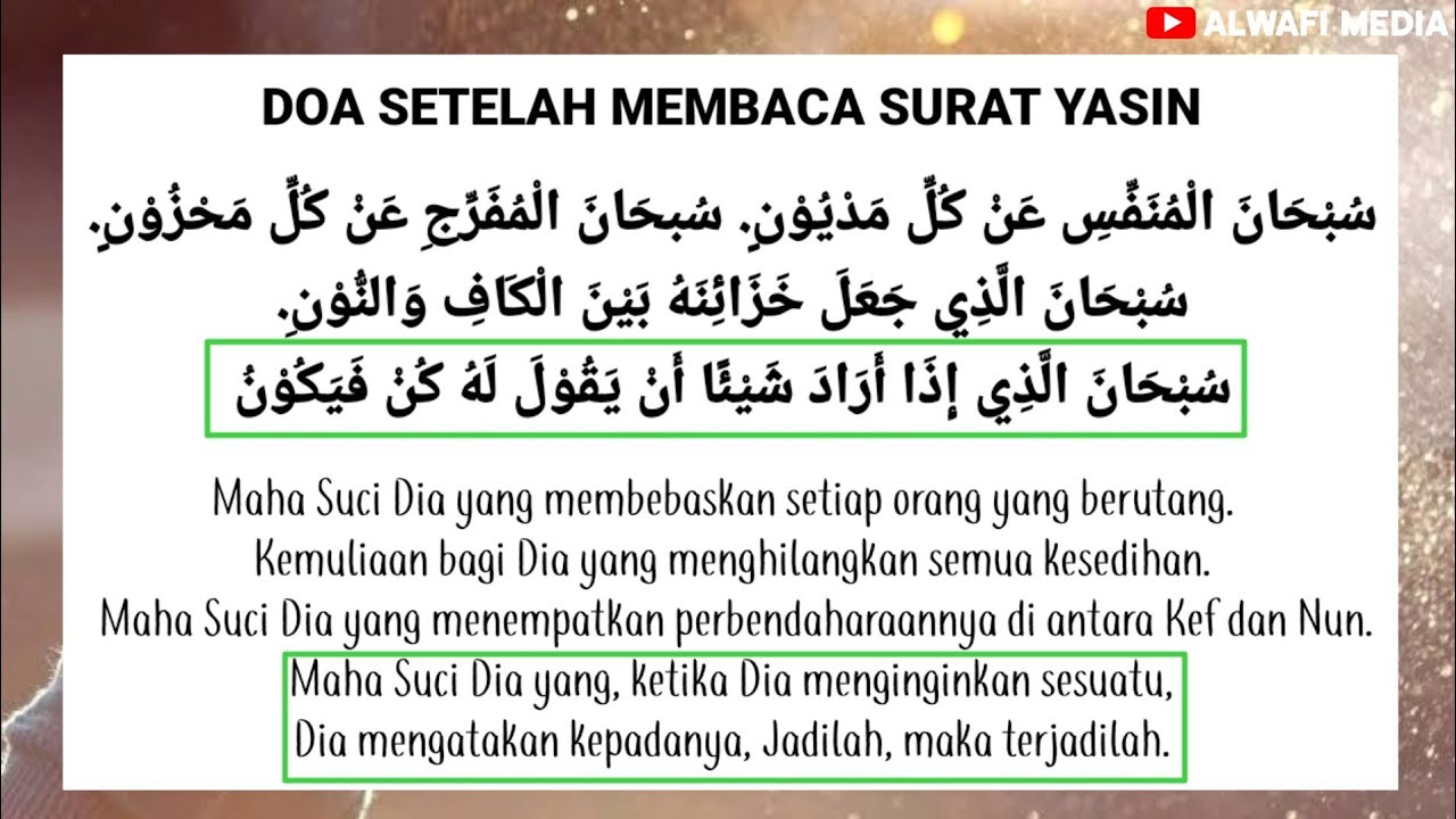 Doa Setelah Baca Yasin Dalam Bahasa Arab dan Artinya