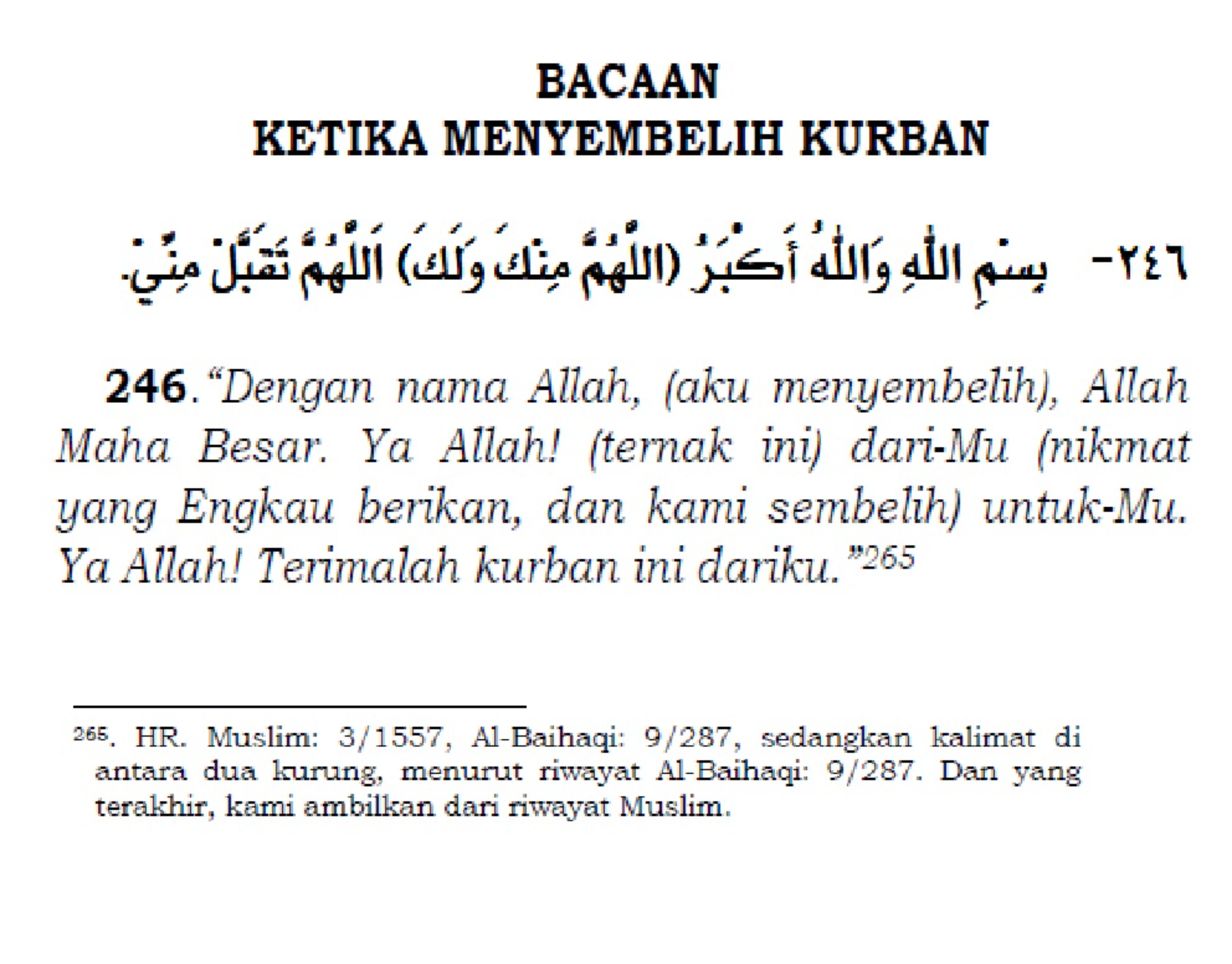 Bacaan saat menyembelih hewan kurban