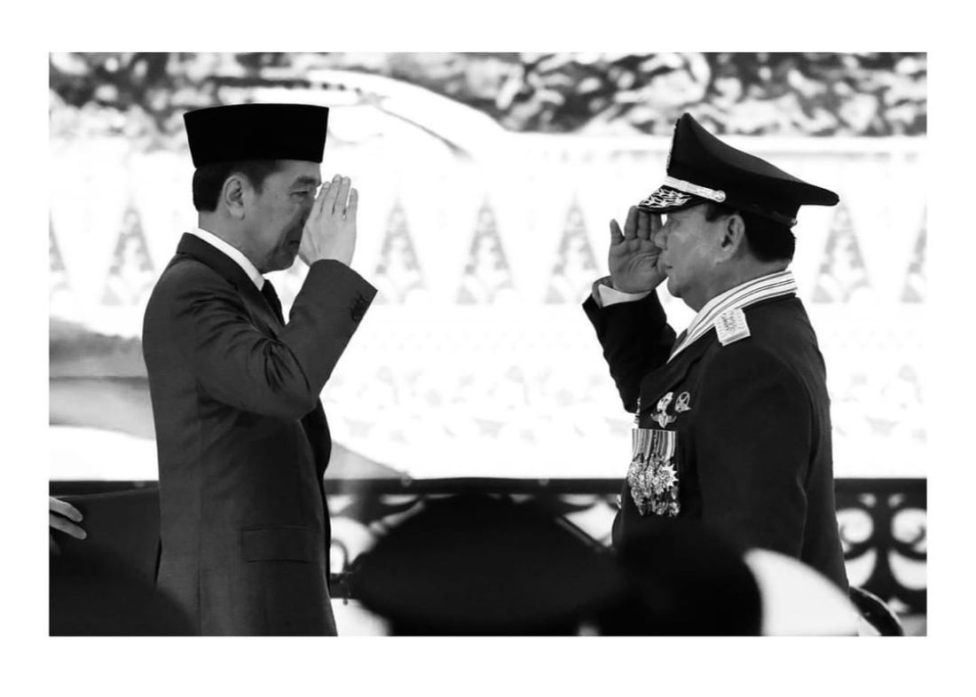 Menteri Pertahanan Prabowo Subianto bersama Presiden Joko Widodo (Jokowi)