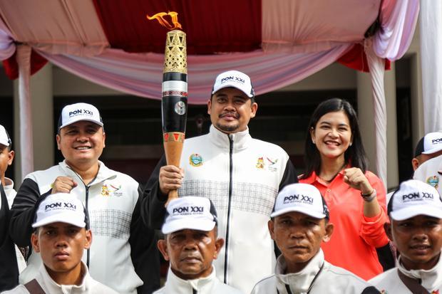 PON XXI Aceh-Sumut: Kirab api PON di Kota Medan