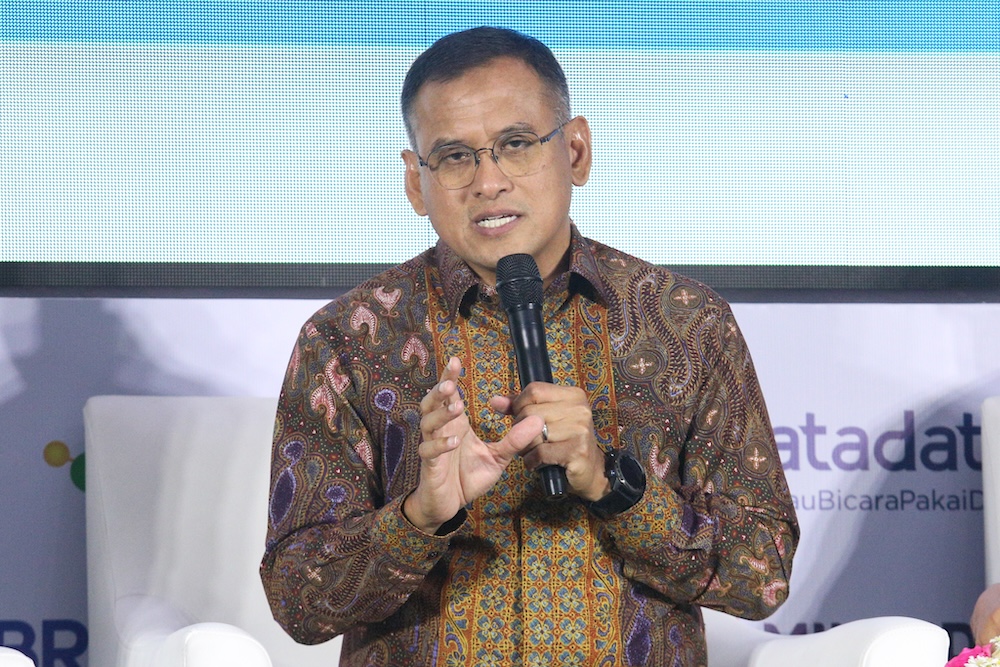 Direktur Utama Pupuk Indonesia, Rahmad Pribadi, dalam Indonesia Future Policy Dialogue: Telaah Arah Pemerintahan Baru di Jakarta, Rabu (9/10).