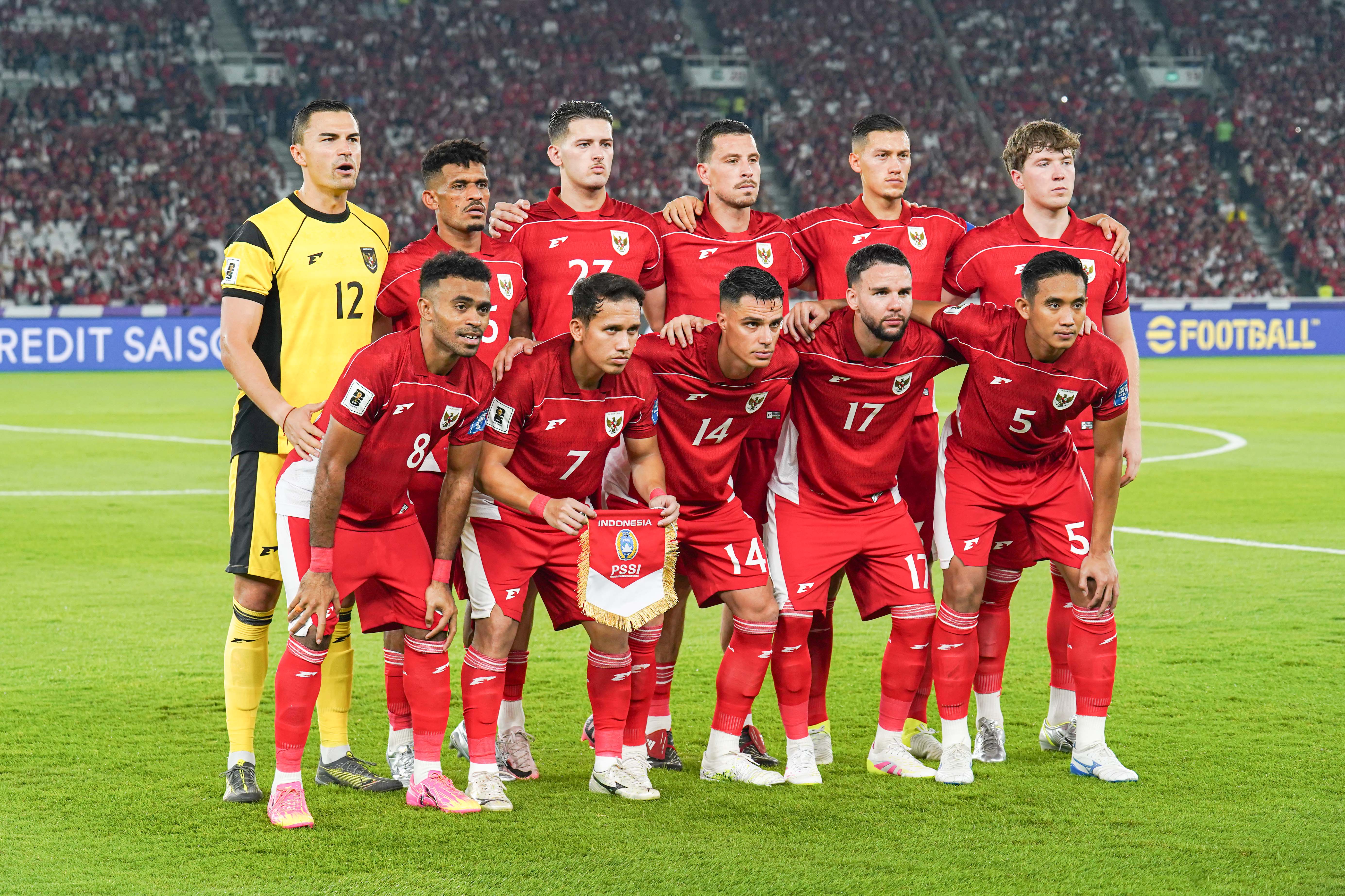 Indonesia menang atas China di Kualifikasi Piala Dunia 2026 Zona Asia (Foto: Katadata/Fauza Syahputra)