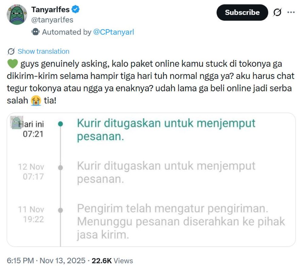 Cuitan oleh @Tanyarlfes