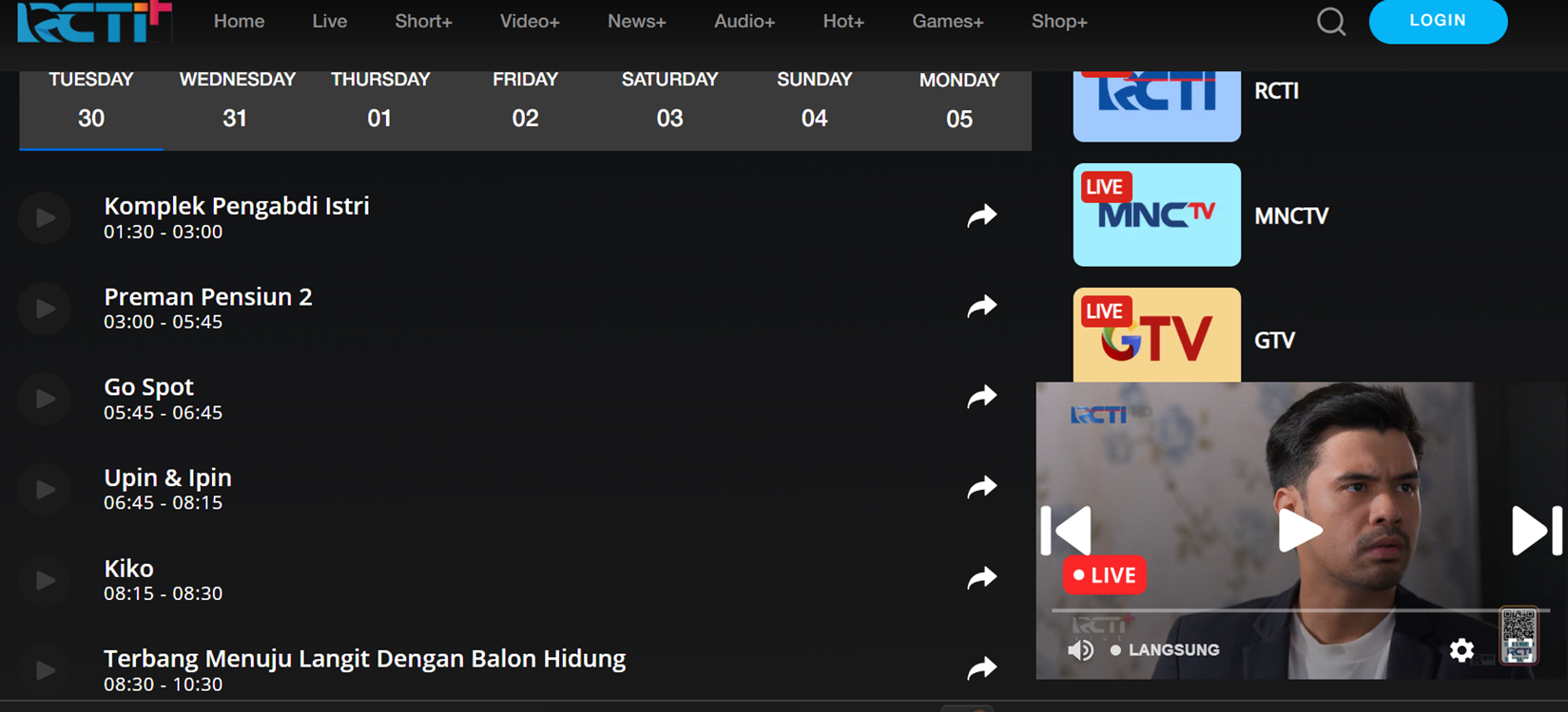 Jadwal tayang RCTI pada 30 Desember 2025 sampai 5 Januari 2026