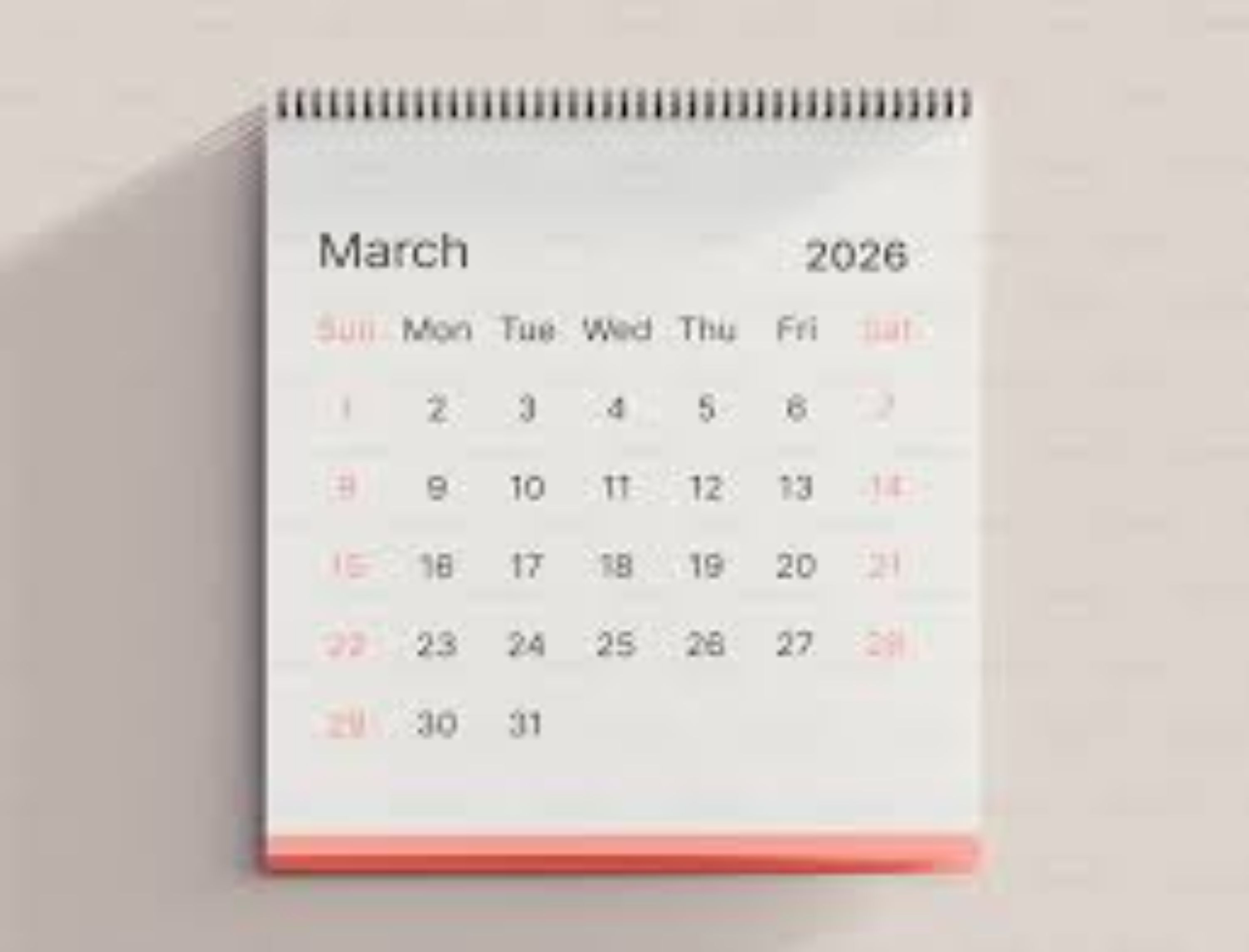 Kalender Maret 2026