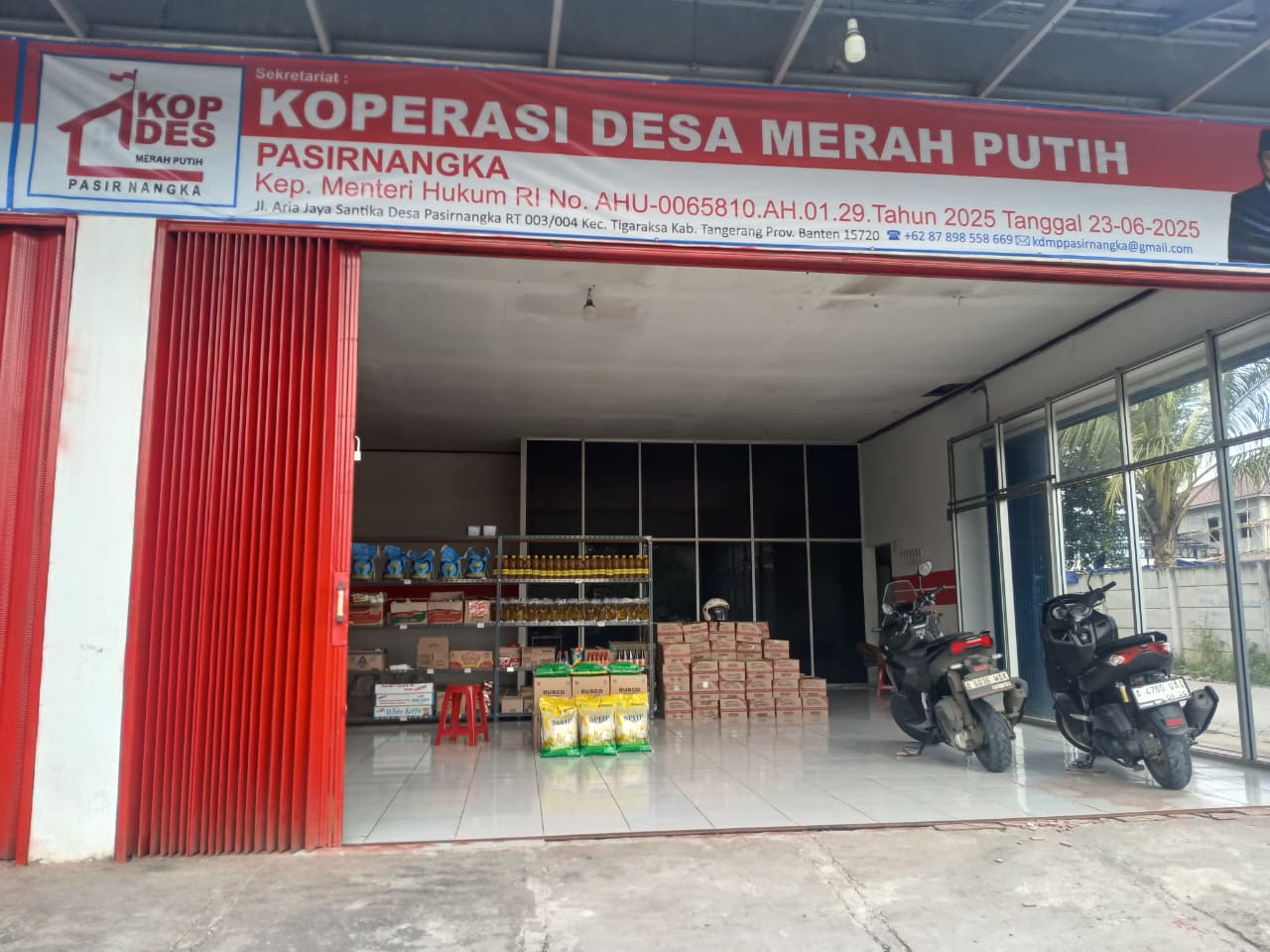 Koperasi Desa Merah Putih di Desa Pasir Nangka, Kabupaten Tangeran, Banten. Foto: Andi M Arief/Katadata