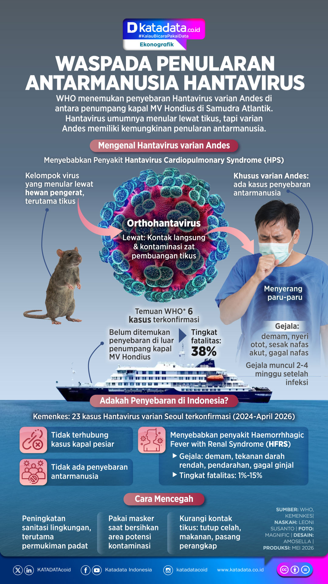 INFOGRAFIK: Waspada Penularan Antarmanusia Hantavirus