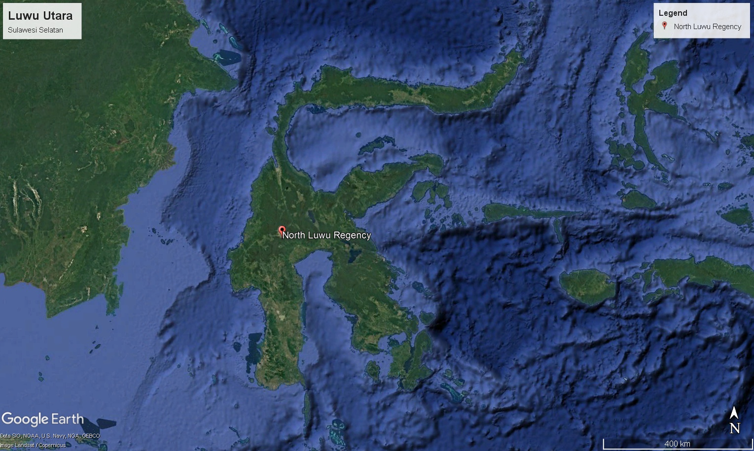 Peta Luwu Utara, Sulawesi