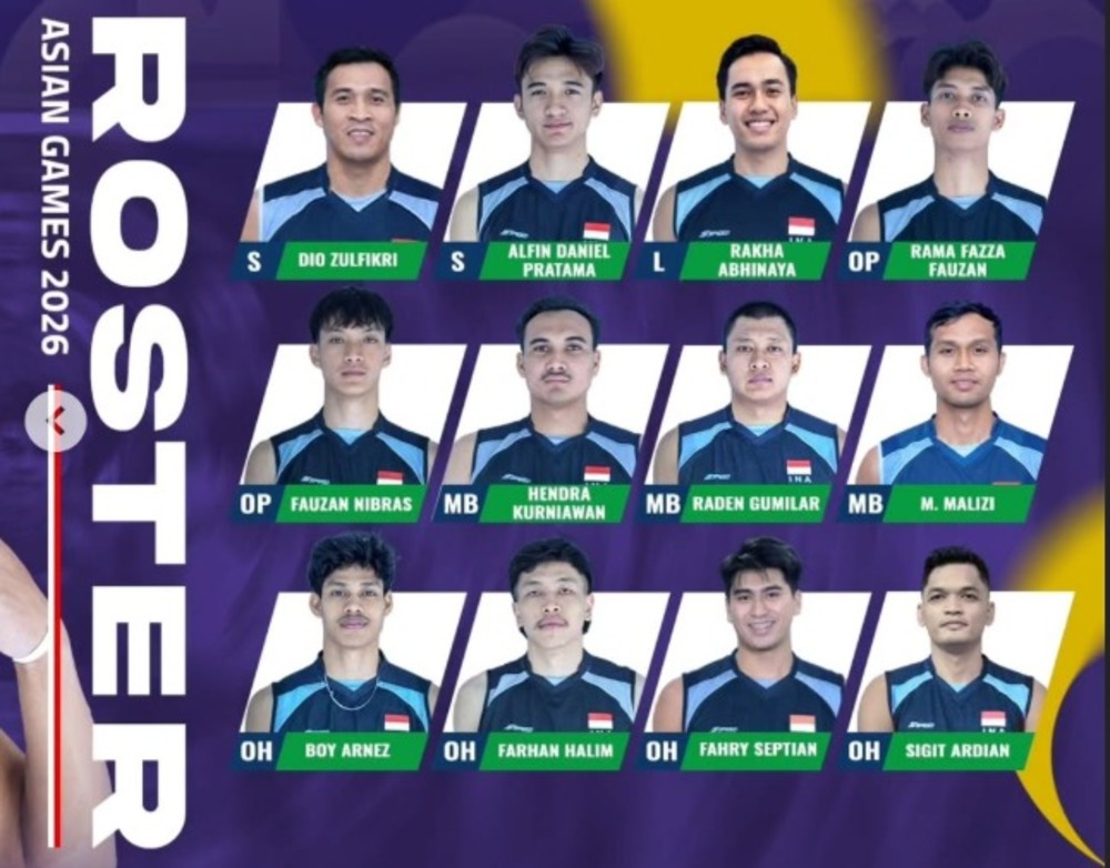 Daftar Pemain Timnas Voli Putra Indonesia di Asian Games 2026