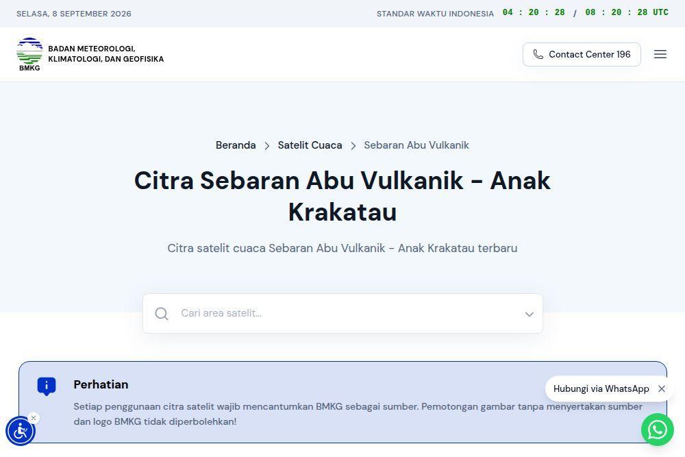 cara cek abu vulkanik gunung anak krakatau