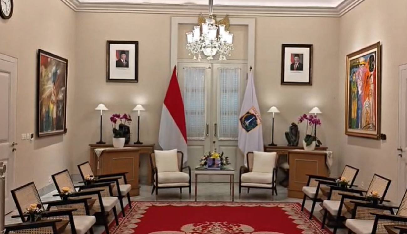 Suasana ruang pertemuan di Balai Kota Jakarta.