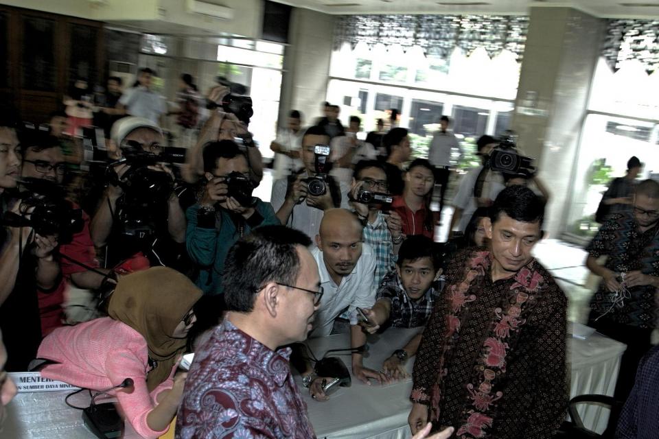 Menteri Energi dan Sumber Daya Mineral Sudirman Said dan Presiden Direktur PT Freeport Indonesia Maroef Sjamsuddin