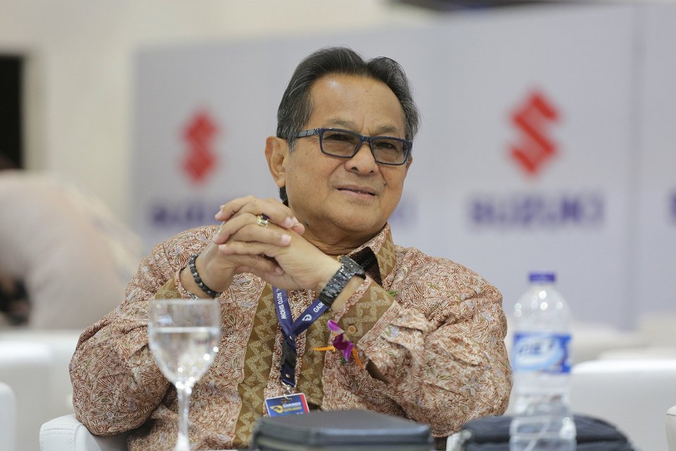 Presiden Komisaris PT Indomobil, Subronto Laras di Tangerang, Banten, Kamis, (10/08)