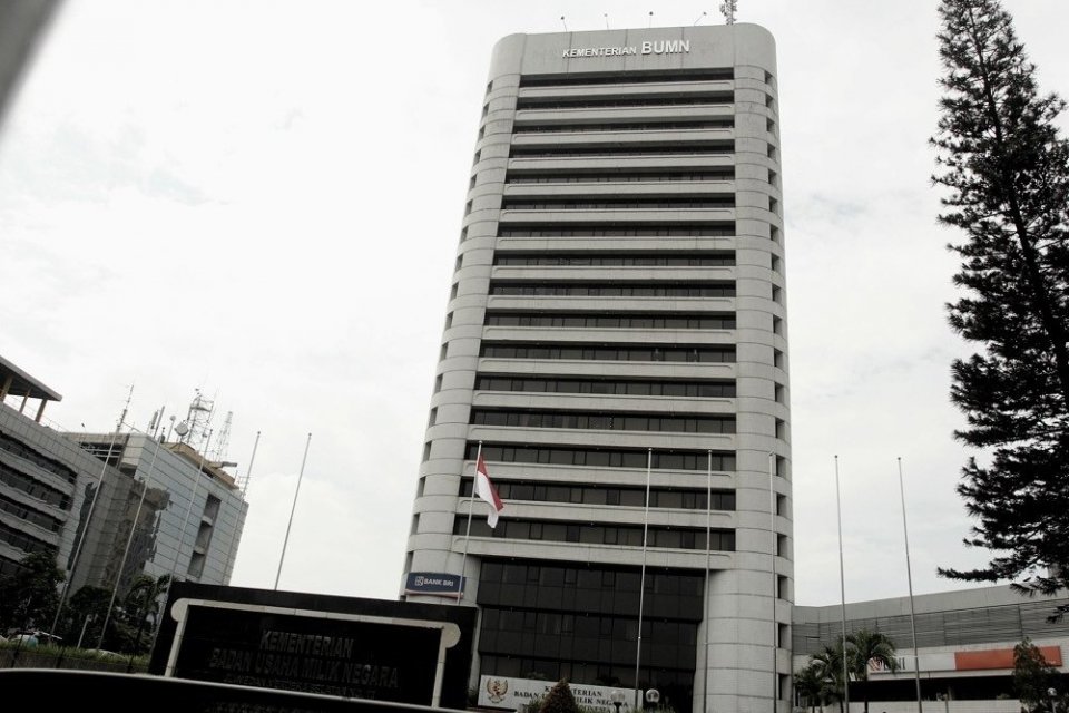 Gedung Kementerian BUMN di Kawasan Jalan Kebon Sirih, Jakarta, Senin, (17/11/2014).