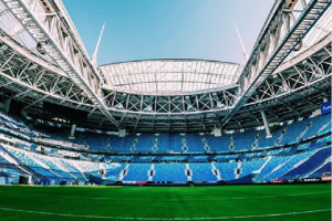 Stadion Saint Pittersburg menjadi salah satu lokasi perhelatan Piala Dunia 2018 di Rusia