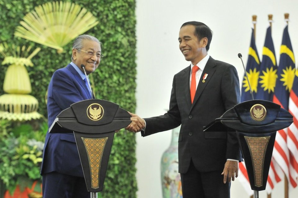 Presiden Jokowi dan PM Malaysia Mahathir Mohammad