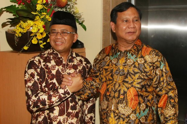 Ketum Gerindra Prabowo Subianto dan Ketum PKS Sohibul Iman