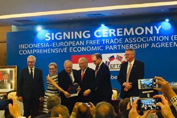 Penandatanganan kerja sama perdagangan kemitraan komprehensif (CEPA) dengan Asosiasi Perdagangan Bebas Eropa (EFTA). 