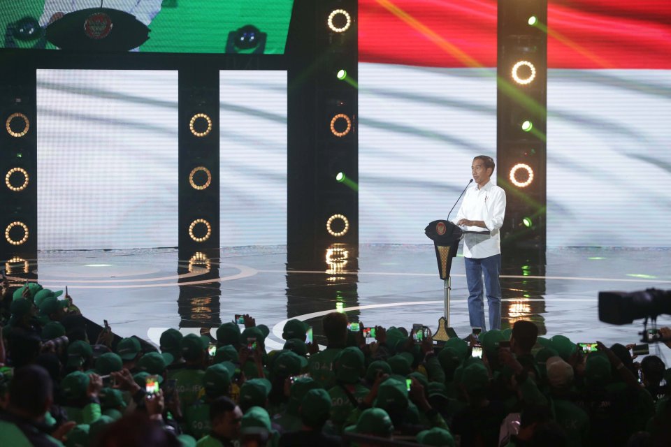  Presiden Republik Indonesia Joko Widodo hadir dalam Malam Penghargaan Mitra Juara GOJEK 2019
