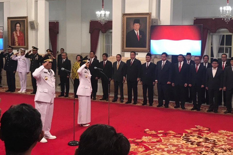 Jokowi melantik Gubernur dan Wakil Gubernur Lampung periode 2019-2024 di Istana Negara, Jakarta