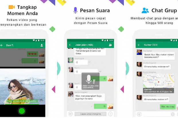 Tampilan aplikasi MiChat