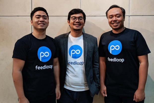 (Kiri ke kanan) CTO Feedloop Ronaldi Kurniawan, CEO Feedloop Ahmad Rizqi Meydiarso, CMO Feedloop Muhammad Ajie Santika