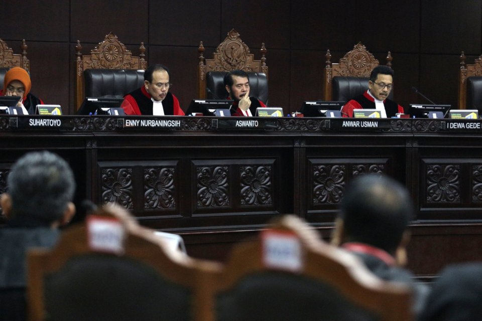 MK menolak dalil permohonan Prabowo Subianto-Sandiaga Uno yang mempersoalkan Situng KPU.