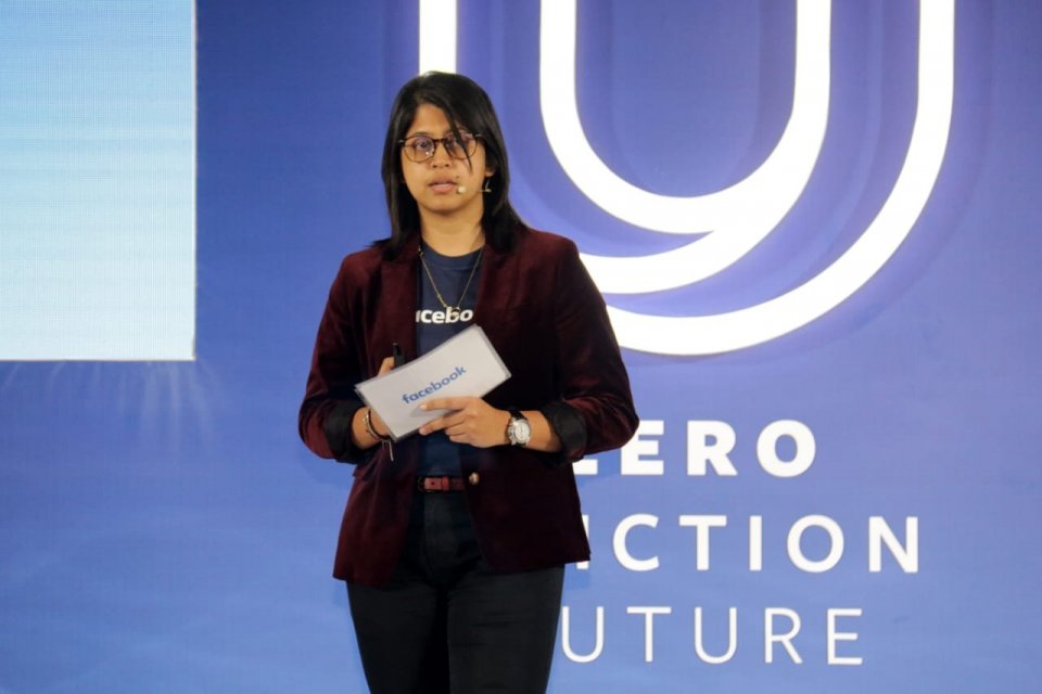 Marketing Science Lead Facebook Indonesia Adisti Latief dalam rangkaian acara peluncuran studi Zero Friction Future di Sheraton Grand Gandaria City, Jakarta (18/7).