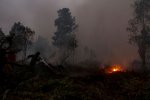 Pemadaman karhutla di Riau hingga malam hari