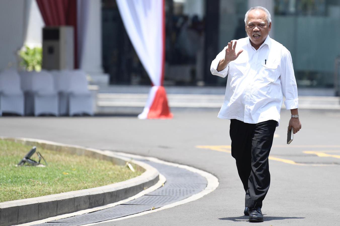 Menteri PUPR Basuki Hadimuljono. Hadi tiba di Kompleks Istana Kepresidenan di Jakarta, Selasa (22/10/2019).