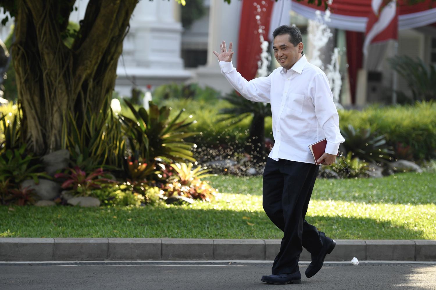 Politikus PKBa Agus Suparmanto tiba Kompleks Istana Kepresidenan di Jakarta, Selasa (22/10/2019).