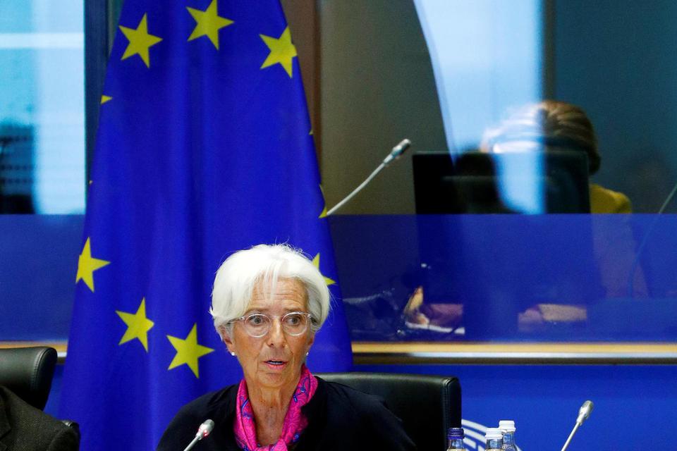 Christine Lagarde, Presiden Bank Sentral Eropa yang akan datang, memberikan keterangan di hadapan Komite Urusan Ekonomi dan Moneter Parlemen Eropa di Brussels, Belgia, Rabu (4/9/2019).