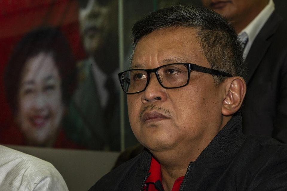 Sekjen PDIP Hasto Kristiyanto di kantor DPP PDIP, Jakarta, Rabu (15/1/2020). 