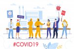Ilustrasi buruh menghadapi dampak buruk pandemi corona. 