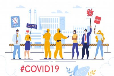 Ilustrasi buruh menghadapi dampak buruk pandemi corona. 