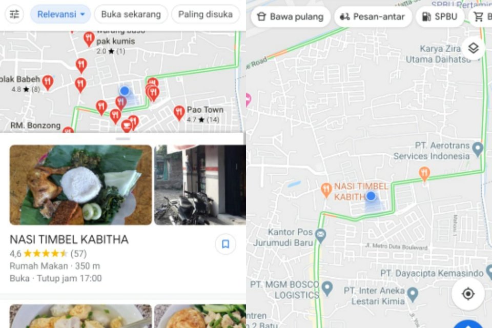 Ilustrasi tampilan platform Google Maps dengan berbagai fitur menarik