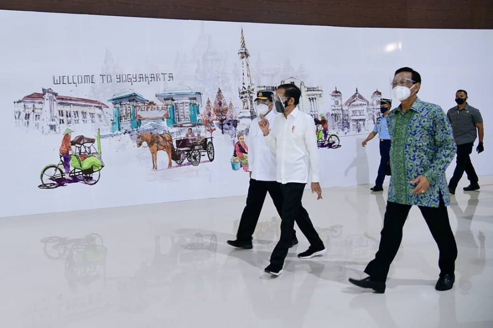 Presiden Joko Widodo meresmikan Bandara Internasional Yogyakarta pada hari ini (28/8).