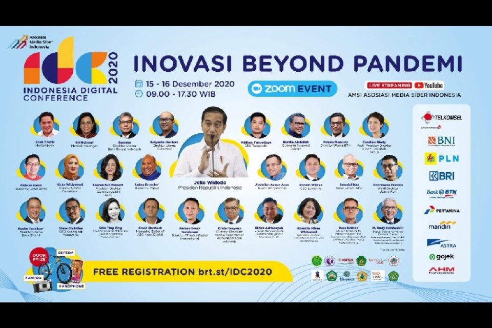 jokowi, indonesia digital conference 2020, erick thohir, sri mulyani,