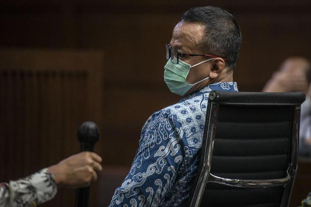 Terdakwa kasus dugaan suap izin ekspor benih lobster tahun 2020 Edhy Prabowo mengikuti sidang lanjutan di Pengadilan Tipikor, Jakarta, Selasa (25/5/2021). Agenda sidang mantan Menteri Kelautan dan Perikanan tersebut adalah mendengarkan keterangan saksi ya