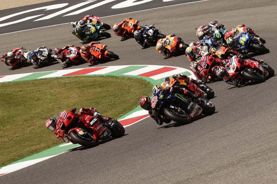 Ciro De Luca Pemandangan saat dimulainya kejuaraan MotoGP Italia di Sirkuit Mugello, Scarperia e San Piero, Italia, Minggu (30/5/2021). ANNTARA