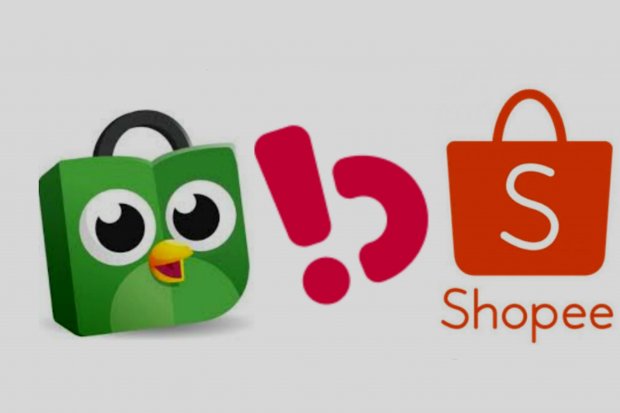 Logo Tokopedia, Bukalapak, dan Shopee